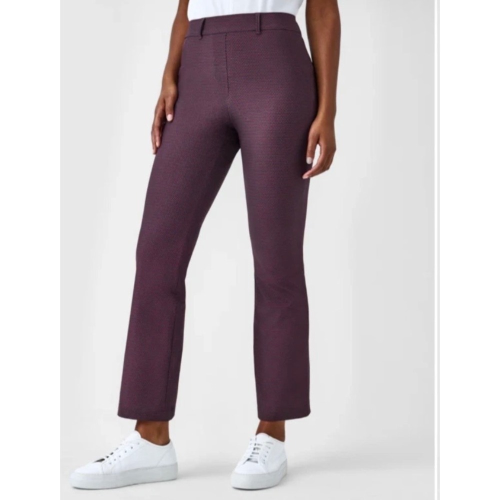 Spanx Sunshine Kick Flare Pant Geoshape Blue Ankle Pull On Stretch Women M
